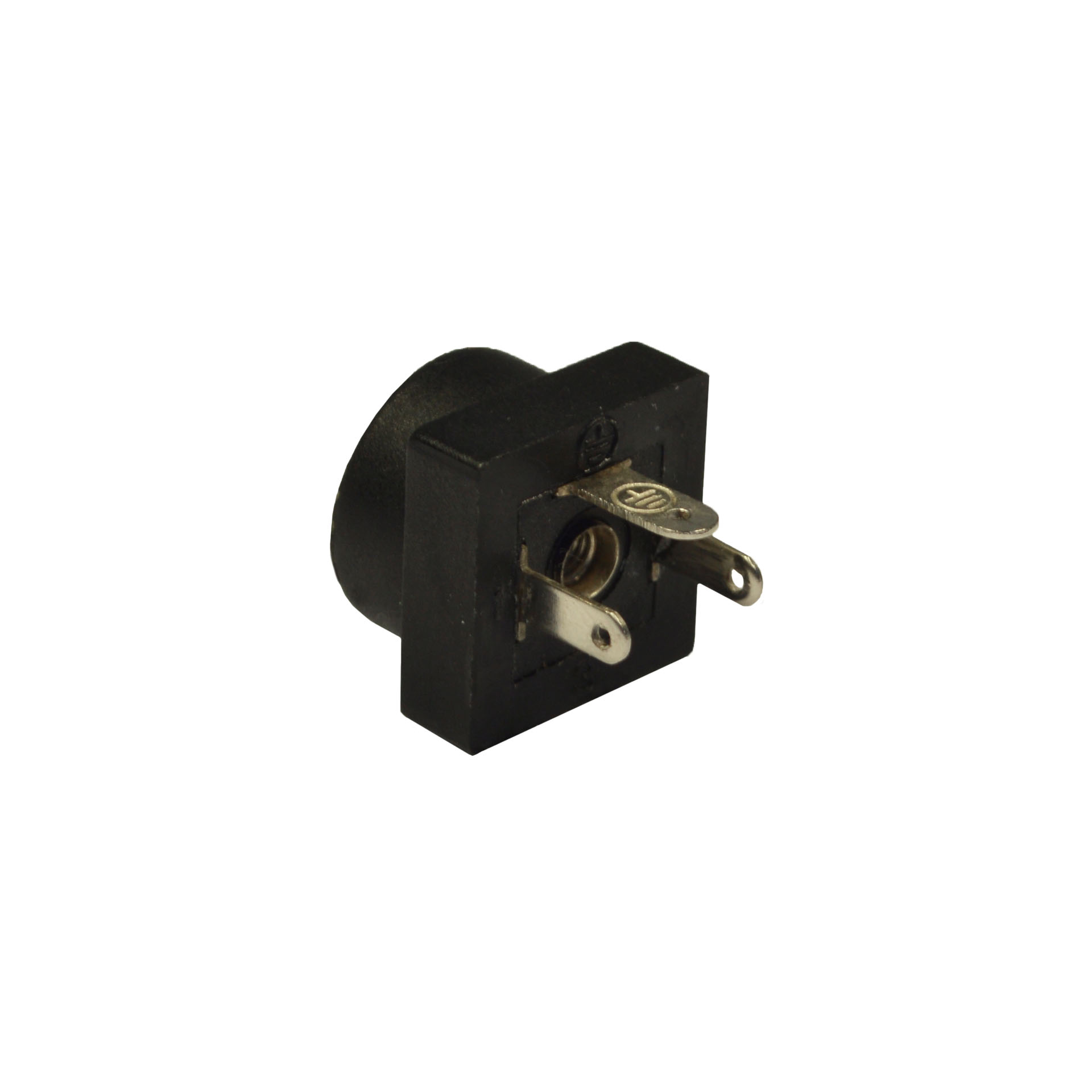 Base for fitting on surface holes Ø 15 DIN 43650/C, 15,5x15,5 - 2p + E - spacing 9,4mm,black